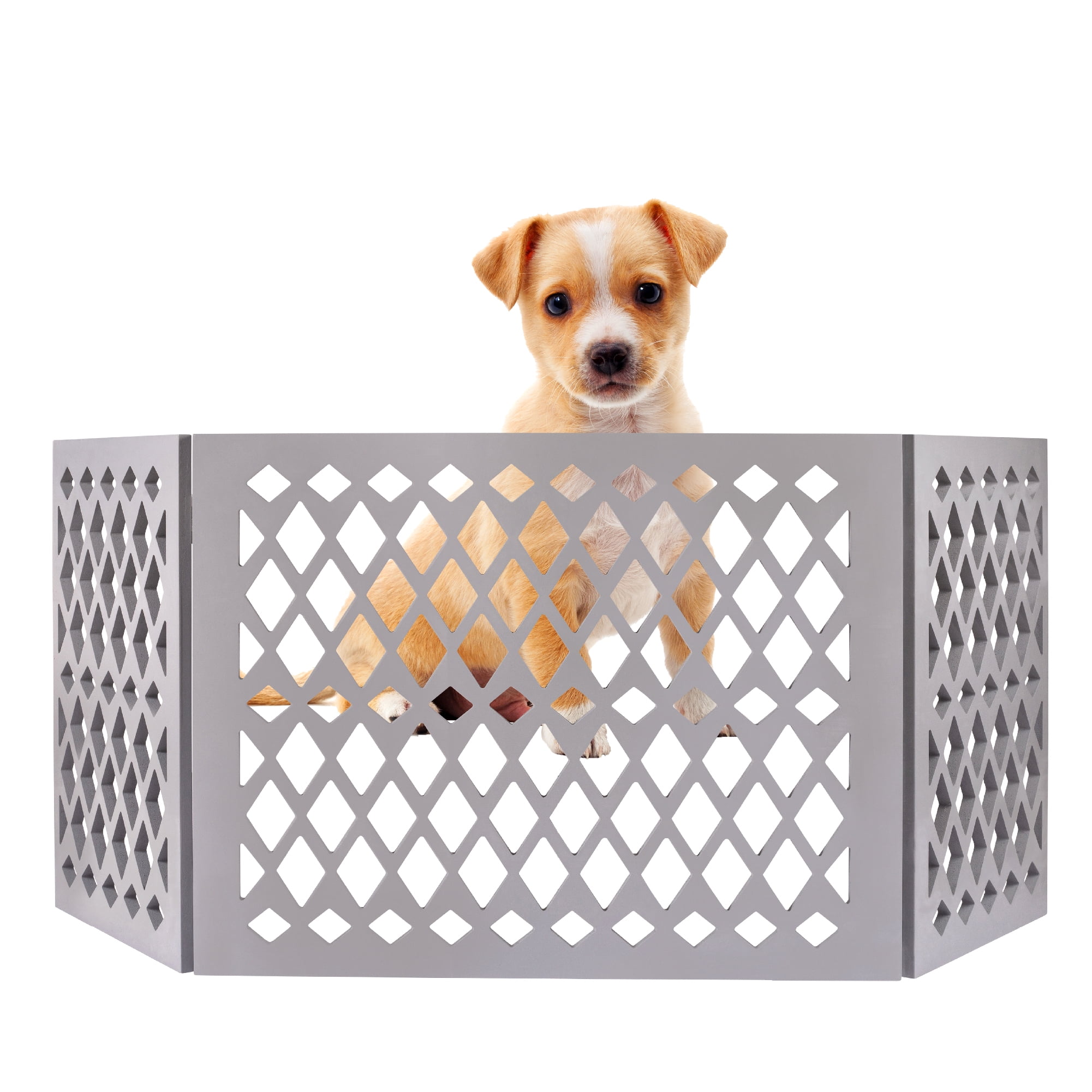 Hoovy Freestanding Decorative Pet Gate Folding & Extending Dog & Puppy Gate for Home & Office
