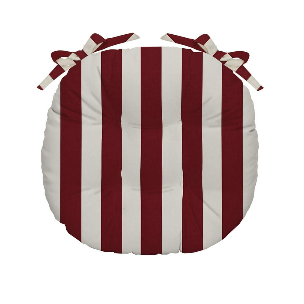RSH Décor One Indoor / Outdoor Burgundy & White Cabana Stripe