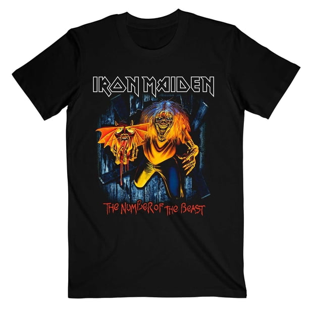 Iron Maiden - Camiseta Number Of The Beast de Eddie Ráfaga para Adultos Unisex (Negro)