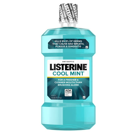 Listerine Cool Mint Antiseptic Mouthwash for Bad Breath, 1.5