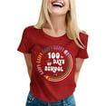 thumbnail image 1 of Liquidation! T-shirts Graphiques pour Femmes Uooqdmx, T-Shirt 100 Jours d'École, T-Shirts de Rentrée Scolaire, T-Shirt 100 Jours d'École T-Shirts d'Enseignant Joyeux 100e Jour, T-Shirts d'Enseignant, Rouge TTG, 1 of 5