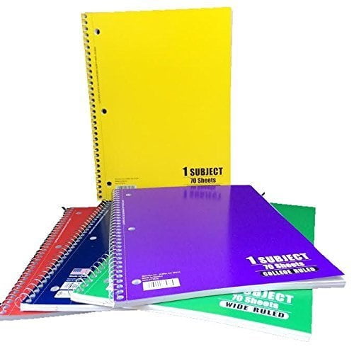 1 subject college ruled spiral notebook 