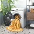 thumbnail image 3 of Safavieh Easy Care Willard Solid Cotton Machine Washable Area Rug, Yellow/Ivory, 5' x 5' Round, 3 of 9