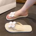 thumbnail image 2 of Yuanlong Womens Flip Flops Flower Decoration Thong Sandals Flat Casual Beach Open Toe Everyday Wear Footwear, 2 of 9