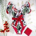 thumbnail image 1 of 2022 nuevo traje de baño Sexy de una pieza con estampado Floral y volantes, traje de baño con hombros descubiertos para mujer, ropa de playa sólida con escote en V profundo, traje de baño Monkini Tan Jianjun unisex, 1 of 2