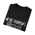 thumbnail image 3 of We're Poppin' Bottles Wine Bridal Partys Bride Engagement Gift Unisex Garment-Dyed T-shirt, 3 of 4