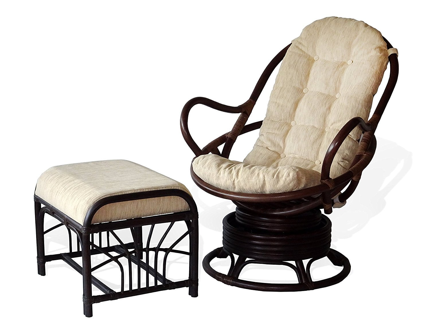 Java Lounge Swivel Rocking Chair Handmade Natural Wicker Rattan