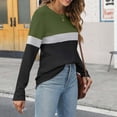 thumbnail image 6 of DondPO Womens Tops Women's Color Block Tunic Tops Casual Long Sleeve Shirts Round Neck Pullover Womens Dressy Tops Tops for Women Trendy Green L, 6 of 7