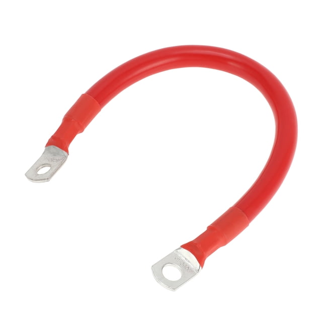 Unique Bargains 1 Pc Cable Inversor de Batería Cable de Batería 3/8" 5/16" Lug 1/0 AWG Gauge 1FT Rojo Cobre Estañado