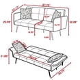 thumbnail image 2 of Gewnee 67.72" Modern Futon Sofa Bed with Adjustable Backrest & Armrest,Teddy Fabric,Golden Metal Legs,Includes Jacquard Toss Pillows,Sleeper Sofa for Small Space,Living Room,Office., 2 of 12