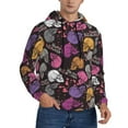 thumbnail image 2 of Kdxio Halloween Skeleton Print Mens Casual Hooded Collar Drawstring Hoodies Pullover Sweatshirts Casual Long Sleeve Shirts-XX-Large, 2 of 7