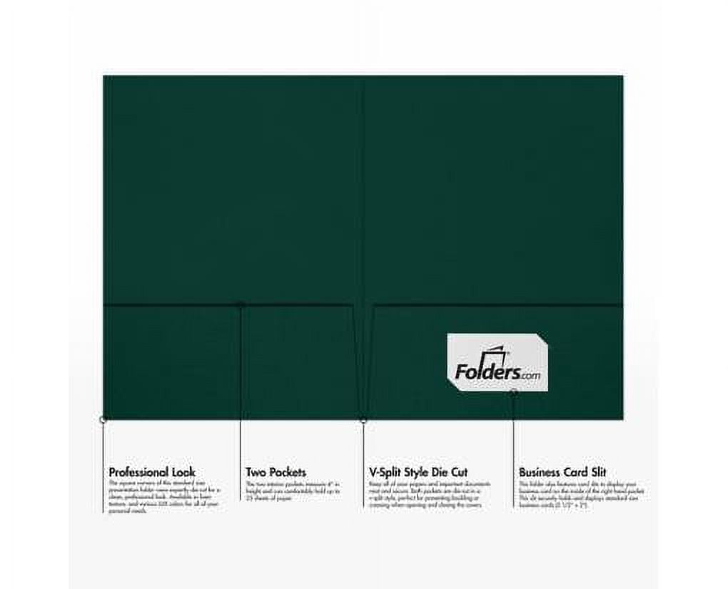 LUXPaper 9 x 12 Presentation Folder, Green Linen, 25/Pack