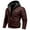 Wine, variant on Men's Casual Solid-Colored Leather Jacket, Full-Zip Hooded Biker Jacket, Black, L