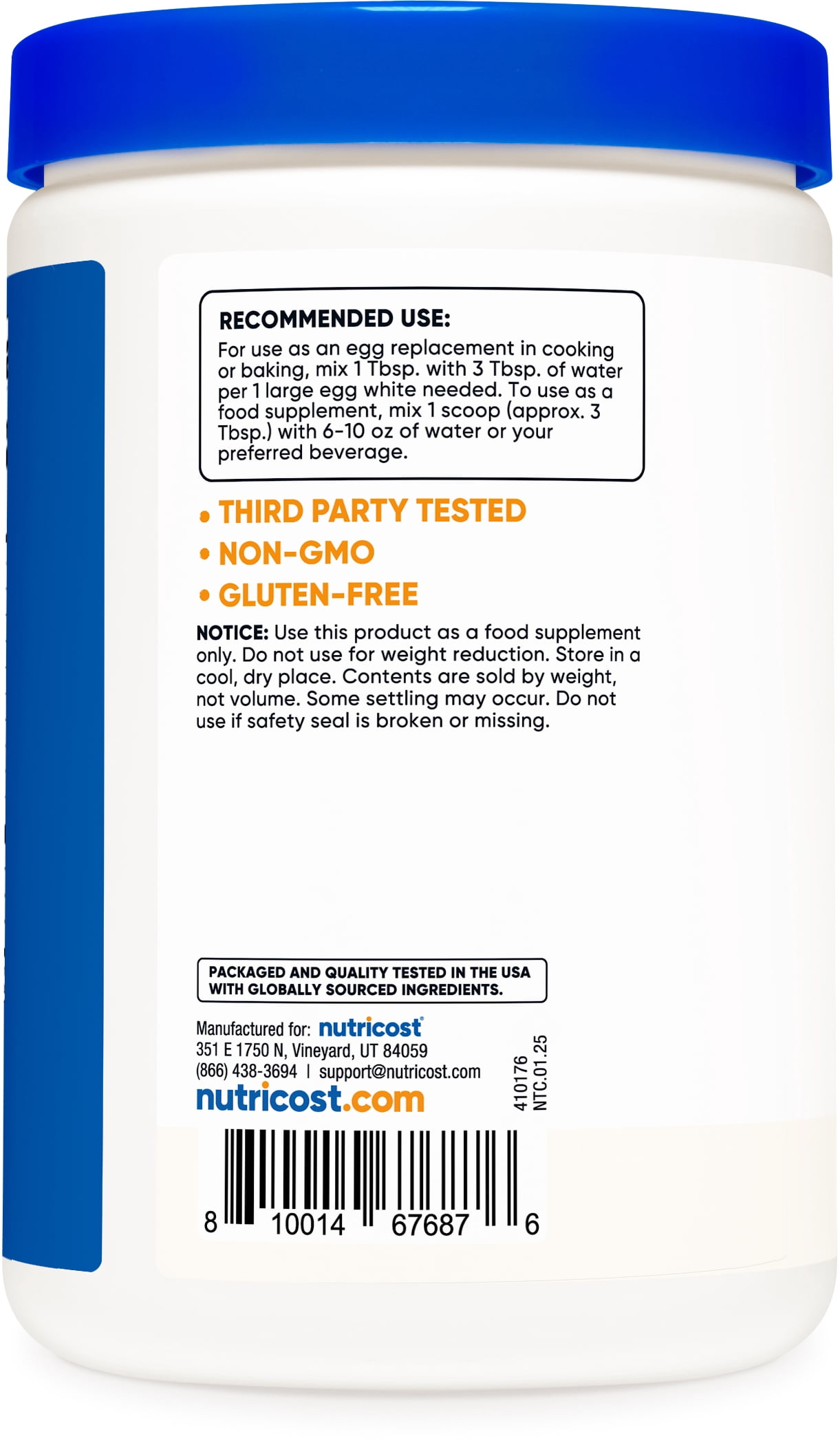 Nutricost Egg White Protein Powder 8oz (Unflavored) - Non-GMO, Gluten Free Supplement
