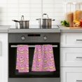 thumbnail image 4 of Yayeee 2 Pack Hand Towels for Bathroom 100% Cotton 16" x 28" Soft Absorbent Kitchen Towel, Pink Doughnuts, 4 of 7