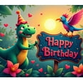 thumbnail image 4 of Cartoon Dinosaur Birthday Banner Colorful Animal Party Backdrop for Kids Celebration Indoor Decoration Birthday Party, 4 of 8