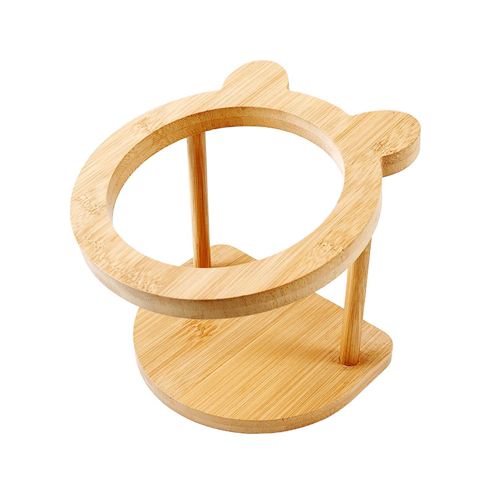 Raised Pet Bowls Wood Stand Pet Feeder Waterer Rack Single Wooden Pet Supplies Elevated Cat Bowls Stand Small Dog Bowls Stand for for Indoor B