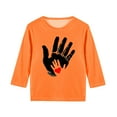thumbnail image 4 of YUNAFFT T-shirts Imprimés Orange pour Enfants, Manches Courtes, Col Rond, Thème Décontracté de Vacances, 4 of 6