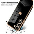 thumbnail image 3 of Compatible with Samsung Galaxy S21 FE Case Love Heart Plating Electroplate Luxury Elegant Case Camera Protector Soft TPU Protective Corner Back Cover Galaxy S21 Fe Case -Black, 3 of 10