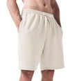 thumbnail image 1 of Pantalones cortos informales con cordón en la cintura para hombre: poliéster, estampado texturizado para el verano., 1 of 4