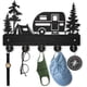 thumbnail image 1 of Perchero de pared para acampar, de madera, de 11,8 x 8 pulgadas, para colgar llaves de coche o camping, para pared, exterior, con forma de árbol forestal, 5 ganchos de aleación., 1 of 9