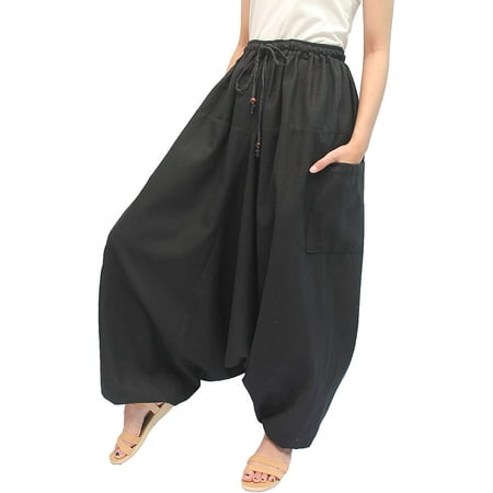 ChiangmaiThaiShop 100% Cotton Baggy Aladin Yoga Harem Pants | Walmart ...
