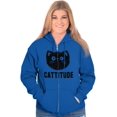 thumbnail image 4 of Cattitude Funny Cat Ladies Pet Lovers Women Plus Size Zipper Hoodie Brisco Brands 5X, 4 of 5