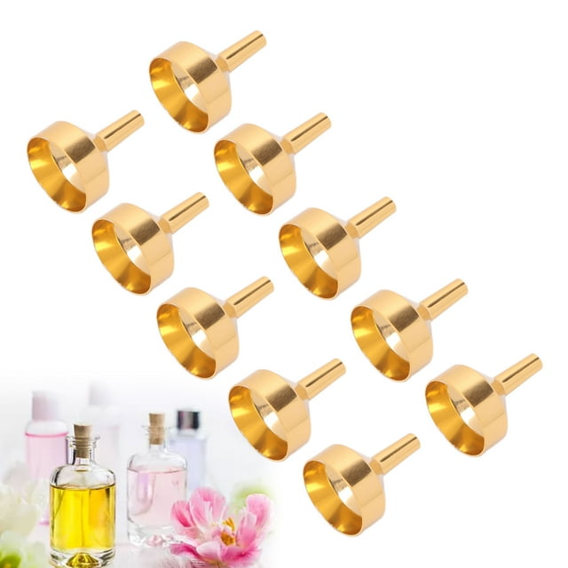 Metal Small Funnel Mini Aluminum for Filling Bottles Transfer Cosmetics Perfume 10pcs