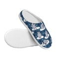 thumbnail image 3 of Daiia Snow Penguin Print Women’s Fuzzy Slippers Memory Foam Lightweight House Shoes Cozy Loafer Flannel House Shoes-35/36, 3 of 7
