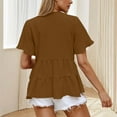 thumbnail image 7 of Lenpel Women's Babydoll Tops Summer Short Sleeve V Neck Tiered Peplum T Shirts Casual Loose Tunic Blouses, 7 of 7