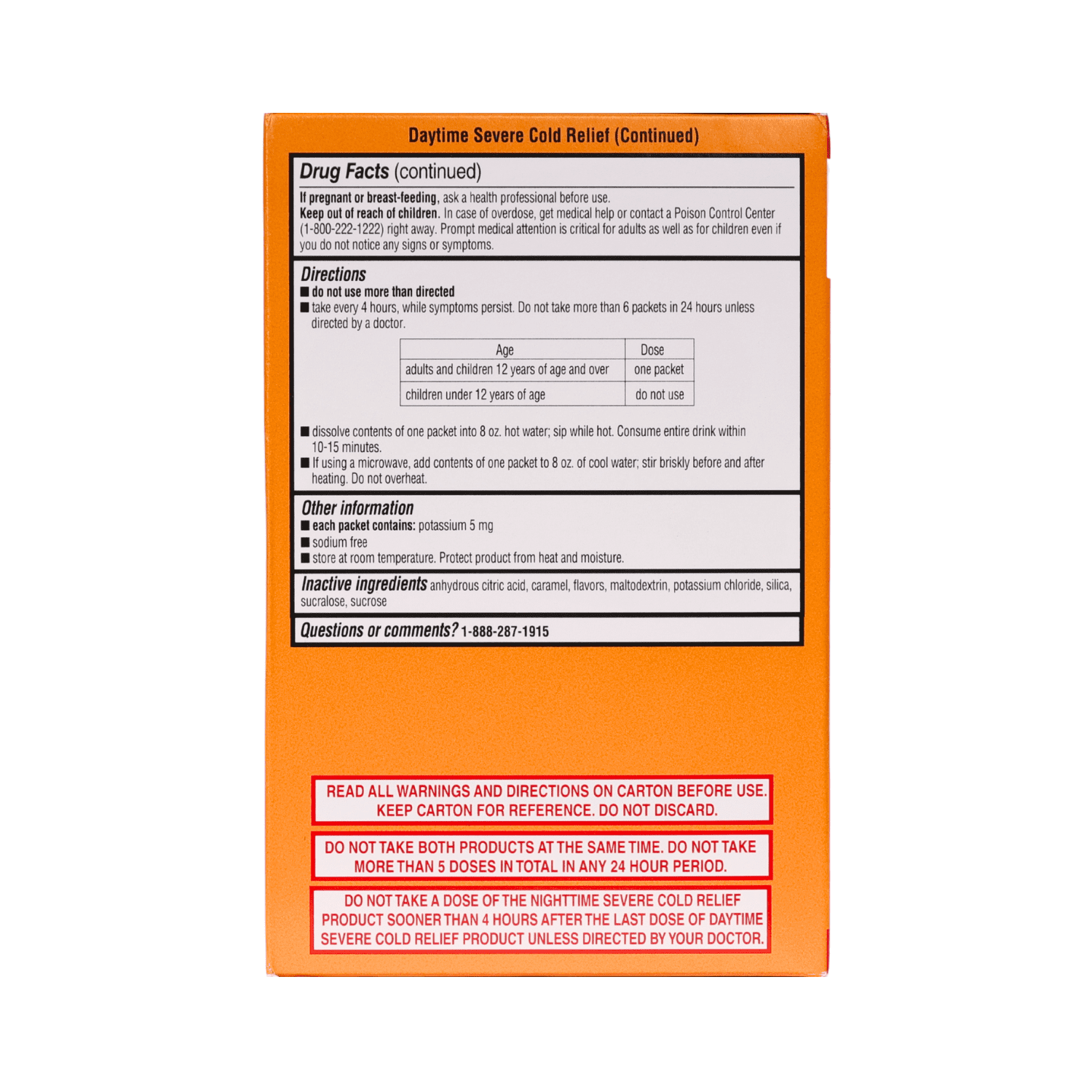 Equate Daytime & Nighttime Cold and Cough Multi-Symptom Powder Packets, 12 Count