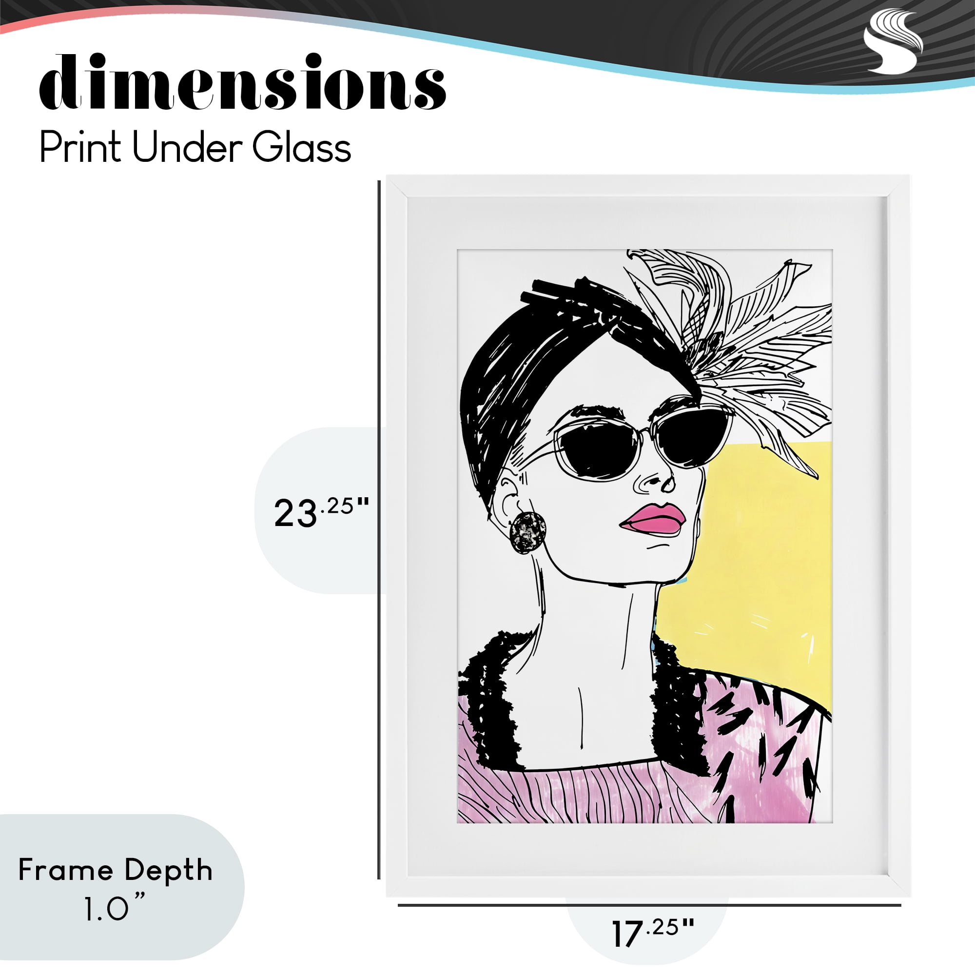 Stupell Industries The Rebel Muse Portrait White Framed Print Under Glass, design by Andrea Haase