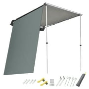 Yescom 4.6x6.8 Ft Car Side Awning with Side Wall Rooftop Pull Out Tent Shelter Camping
