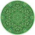 thumbnail image 1 of Ahgly Company Machine Washable Indoor Round Transitional Forest Green Area Rugs, 4' Round, 1 of 7