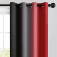 thumbnail image 4 of Yakamok Grommet Red and Black Ombre Room Darkening Curtains for Living Room/ Bedroom,2 Panels, 52x84 inches, 4 of 6