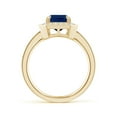 thumbnail image 2 of ANGARA Natural 2.45 ct Blue Sapphire Engagement Ring with Diamond Halo in 14K Yellow Gold for Women (Size-9x7mm) | September Birthstone, Anniversary, Jewelry Gift for Women | Natural Sapphire Ring, 2 of 9