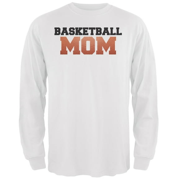 Basketball Mom White Adult Long Sleeve T-Shirt - 2X-Large