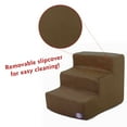 thumbnail image 3 of Majestic Pet Suede Pet Stairs 3 Steps Chocolate Machine Washable Removable Cover 18" x 16" x 15", 3 of 5