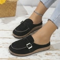 thumbnail image 3 of Women's Casual Canvas Flat Slip-on Sneaker Comfort Flat Shoes Black shikongkuajing, 3 of 6