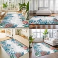thumbnail image 4 of Area Rugs 4'x6'. Coastal Teal Seaweed Carpet Runner Indoor Outdoor Rugs Home Decor Aesthetic, Summer Beach Coral Starfish Retro Non Slip Mats Washable Accent Rug for Living Room Bedroom, 4 of 8