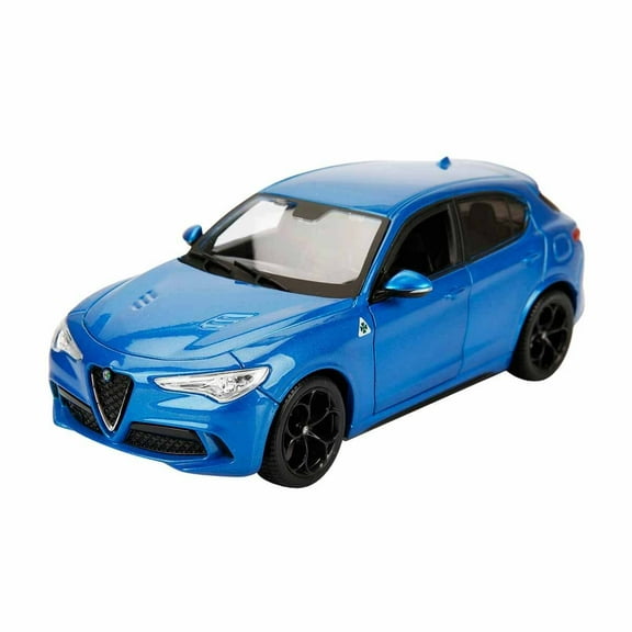 Alfa Romeo Stelvio Quadrifoglio Blue 1/24 Diecast Model Car by Bburago