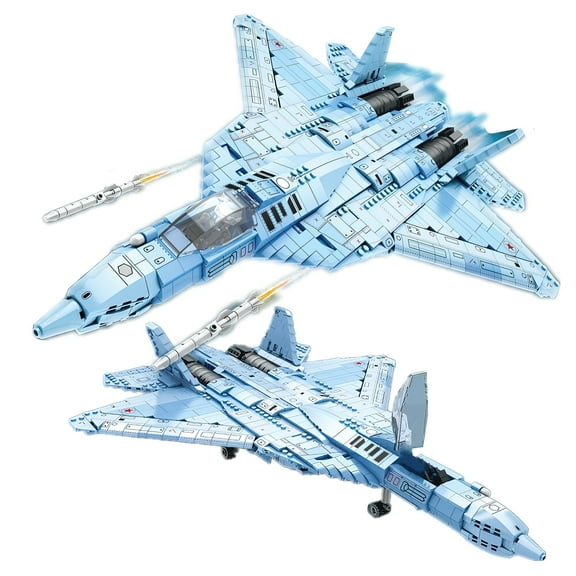 HI-Reeke Aircraft Building Block Set Su-57 Fighter Jet Building Kit for Kid Aged 8 and Up 1456 Pieces