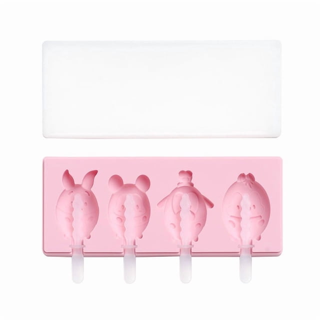 Molde de paletas de helado de silicona hecho a mano con tapa, divertido fabricante de helados DIY for niños