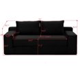 thumbnail image 5 of HAIXIAO 2 in 1 Versatile Foldable Couch Bed in Velvet - High-Density Foam Loveseat with Storage Pockets, for Apartment Office Living Room, No Assembly, Black, 5 of 10