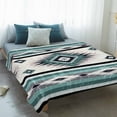 thumbnail image 4 of Turquoise Boho Blanket Soft Cozy Warm Throw Blanket for Couch, Plush Fuzzy Flannel Fleece Blankets for Sofa, Southwestern Ethnic Aztec Retro Geometric Bed Blankets Lightweight Gifts for Men, 40"x50", 4 of 9