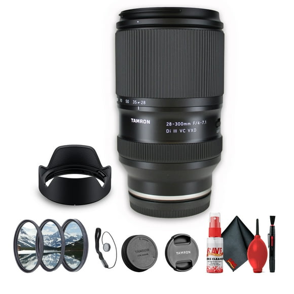 Tamron 28-300mm F/4-7.1 Di III VC VXD Lightweight Lens For (Sony E) Cameras - Bundle