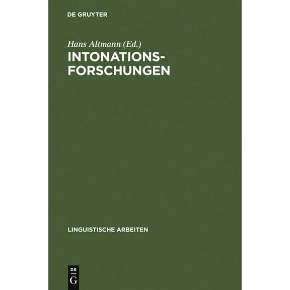 Linguistische Arbeiten Intonationsforschungen, Book 200, (Hardcover)