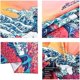 thumbnail image 5 of Tapiz de olas Tapiz de paisaje de atardecer Tapiz de cabecera Tapiz de fondo 180*230cm, 5 of 5