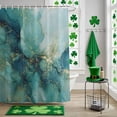 thumbnail image 5 of Shower Curtain, Abstract Marble Texture Waterproof Shower Curtain Set with Hooks for Bathroom Showers,Stalls and Bathtubs,60x72In Gold Green Gradient, 5 of 9