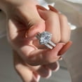 thumbnail image 3 of SOLITAIRE JEWELS 2.Ct Pear Moissanite Halo Solitaire Accent Teardrop Engagement Bridal Ring Set 925 Silver Sterling, 3 of 6